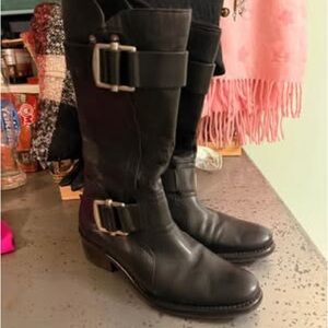 Vera Wang Lavender Label Black Moto Boots